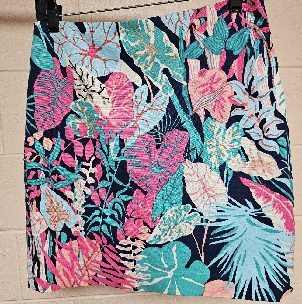 Talbots Multicolor Leaf Print Skirt